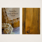 カントリーレースと花結婚式の引き出物ラベル (正面&裏面)