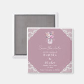 カントリーレースのメイソンジャールピンク日付を保存 マグネット (正面/裏面)