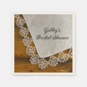 カントリーレースアンドバーンウッドブライダルシャワー スタンダードカクテルナプキン (正面)
