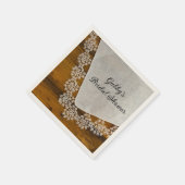 カントリーレースアンドバーンウッドブライダルシャワー スタンダードカクテルナプキン (角)