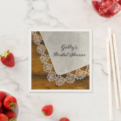 カントリーレースアンドバーンウッドブライダルシャワー スタンダードカクテルナプキン (インサイチュ)