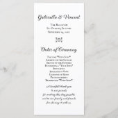 カントリーレースアンドフラワーズバーン結婚式 プログラム (裏面)