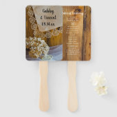 カントリーレースアンドフラワーズバーン結婚式 プログラム ハンドファン (正面&裏面)