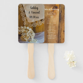 カントリーレースアンドフラワーズバーン結婚式 プログラム ハンドファン