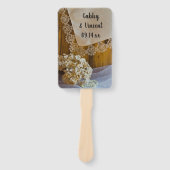 カントリーレースアンドフラワーズバーン結婚式 プログラム ハンドファン (正面)