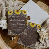カントリーレースサンフラワーズブライダルシャワー招待状 招待状