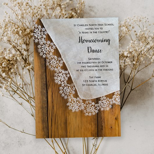 カントリーレースバーンパーティーホームカミングダンス 招待状