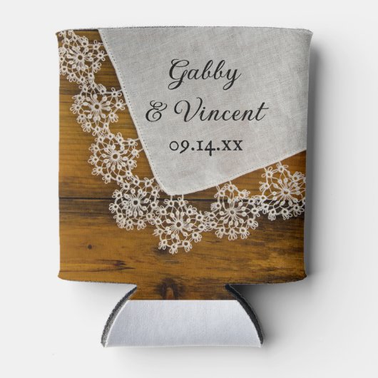 カントリーレースバーン結婚式の引き出物 缶クーラー (正面)