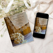 カントリーレースフラワーズバ結婚ンズリハーサルディナー 招待状