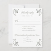 カントリーレースフランスのガーデンの返信カード 出欠カード (正面)