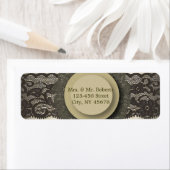 カントリーレースフローラダマスクビンテージ結婚式 ラベル (インサイチュ)