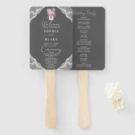 カントリーレースメイスンジャングレイ結婚式 プログラム ハンドファン