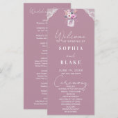 カントリーレースメイスンジャールピンク結婚式 プログラム (正面/裏面)