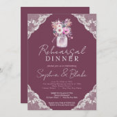 カントリーレースメイスンジャールブルガンディリハーサルディナー 招待状 (正面/裏面)