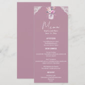カントリーレースメイソンジャールピンク結婚ズ メニュー (正面/裏面)