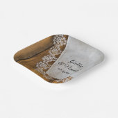 カントリーレース素朴とバーンウッド結婚ズ ペーパープレート (傾斜あり)