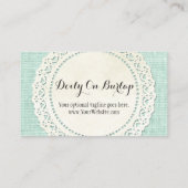 カントリーレース素朴ドリーオンアクアブルーバーラップ 名刺 (裏面)