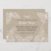 カントリーレース蝶ベビーシャワー招待状 招待状 (正面/裏面)