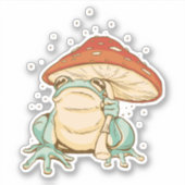 カントリーロアスタイルのかえる+きのこ シール (正面)