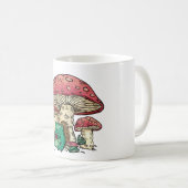 カントリーロアスタイルのカエルとキノコの家 コーヒーマグカップ (正面右)