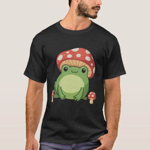 カントリーロア・カエル・イラスト かわいいカエルとキノコ Tシャツ