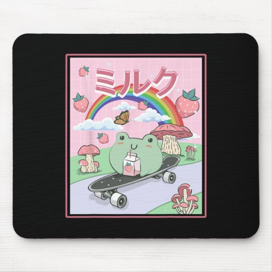カントリーロア スケボー カエル 飲み物 マウスパッド (正面)