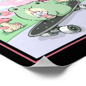 カントリーロア スケートボードをするカエル ポスター (角)
