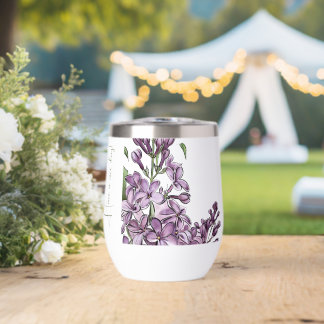 カントリーロア・パープルライラックの花のデザインのタンブラー
