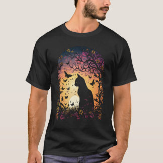 カントリーロア・猫・夕焼け・蝶々・花・庭園  Tシャツ