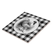 カントリーロスター白黒チェックのタイル タイル (側面)