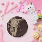 カントリーロデオウエスタンブラウンブルスカル ペーパープレート (パーティー)