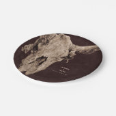 カントリーロデオウエスタンブラウンブルスカル ペーパープレート (アングル)