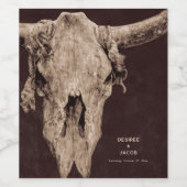 カントリーロデオウエスタンブラウンブルスカル ワインラベル (シングルラベル)