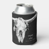 カントリーロデオウエスタンブラックアンドホワイトブルスカル 缶クーラー (缶正面)