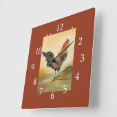 カントリーロースターキッチン スクエア壁時計 (傾斜)