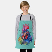 カントリーロースターチキンウォーターカラースタイル エプロン (着用した状態)