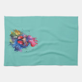 カントリーロースターチキンウォーターカラースタイル キッチンタオル (横)