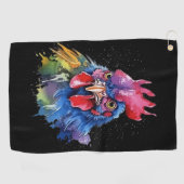 カントリーロースターチキンウォーターカラースタイル ゴルフタオル (横)