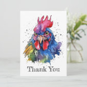 カントリーロースターチキンウォーターカラースタイル サンキューカード (スタンド正面)