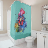 カントリーロースターチキンウォーターカラースタイル シャワーカーテン (インサイチュ)