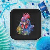 カントリーロースターチキンウォーターカラースタイル ペーパープレート (パーティー)