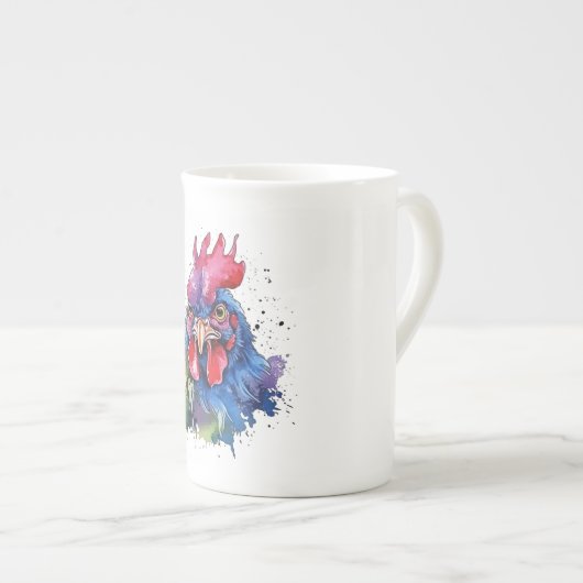 カントリーロースターチキンウォーターカラースタイル ボーンチャイナマグカップ (正面右)