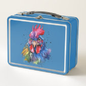 カントリーロースターチキンウォーターカラースタイル メタルランチボックス (正面)