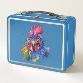 カントリーロースターチキンウォーターカラースタイル メタルランチボックス