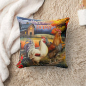 カントリーロースターチキンファームアート クッション (ブランケット)