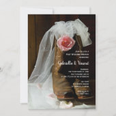 カントリーローズとカウボーイブーツの結婚式後ブランチ 招待状 (正面)