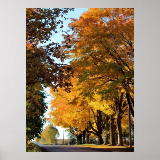 カントリーロードの秋の色 ポスター (正面)