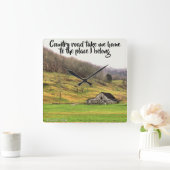 カントリーロード私のホームウォールクロックを取る スクエア壁時計 (ホーム)