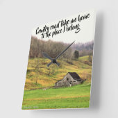 カントリーロード私のホームウォールクロックを取る スクエア壁時計 (傾斜)