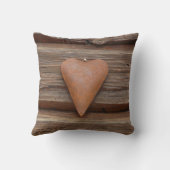 カントリーロ素朴グキャビン木材ハート装飾用クッション クッション (裏面)